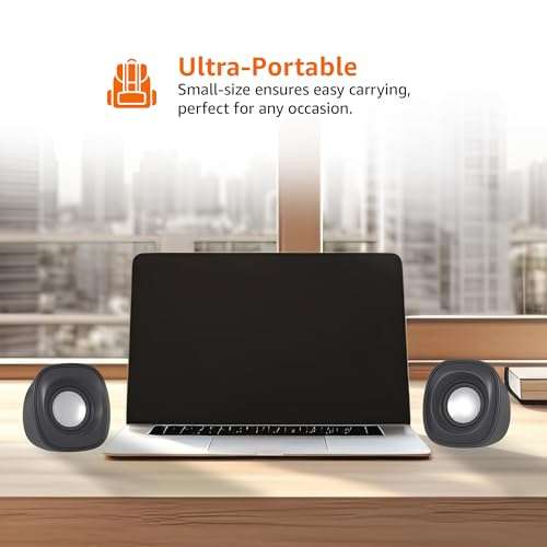 Amazon Basics USB-Powered PC Computer Speakers with Dynamic Sound (Silver) 6