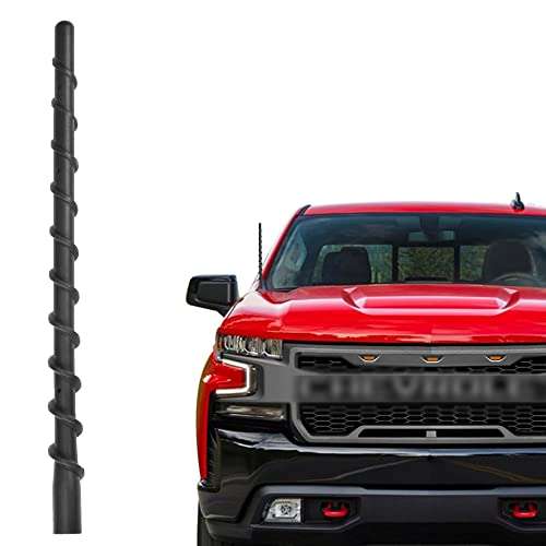 Car Wash Proof Antenna for Chevy Silverado and GMC Sierra Accessories (2009-2025) | 9 inch Spiral Direct Short Replacement Antenna (M7 Thread) 1