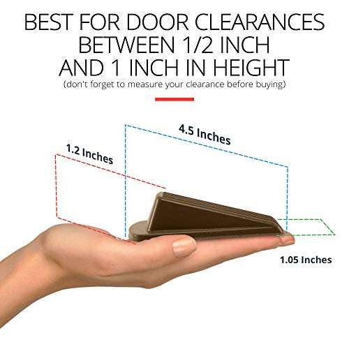 Home Premium Door Stoppers for Bottom of Door, Rubber Door Stop Wedge (4 Pack, Brown) 3