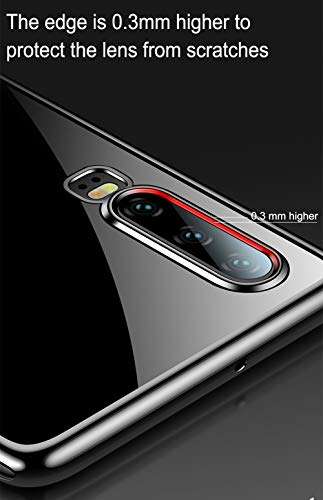 Flow.month Compatible with Huawei P30 Case, Clear Anti-Scratch Shock Absorbing Cover Case with Electroplate Edges for Huawei P30(2020),3 Packs 3 Colors 4