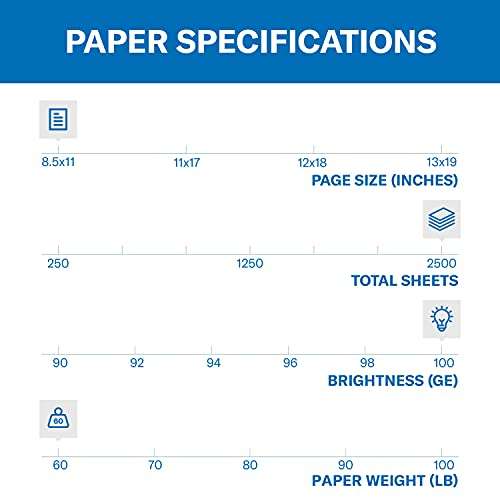 Hammermill Cardstock, Premium Color Copy, 60 lb, 8.5 x 11-10 Pack (2,500 Sheets) - 100 Bright, Made in the USA Card Stock 3