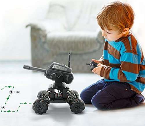 VANLINNY Robot Kits,360° Drifting RC Tank Toy,Science Projects for Ages 8-12,STEM Educational Kit for Beginner,10 mph Fast DIY Remote Control Car,Programmable/Rechargeable, for Birthday. 4