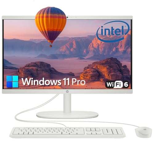 HP 22" All-in-One Desktop Computer for Home and School, Intel Quad-Core Processor (Beat i3-1110G4), FHD Display, 48GB DDR5 RAM, 4TB PCIe SSD, WiFi 6, Bluetooth, Business AIO, Windows 11 Pro, AZ-XUT 1