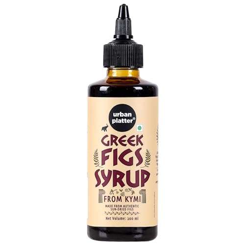 Urban Platter Greek Figs Syrup, 200ml (Product of Kymi, Preservatives Free, 100% Figs, Natural Sweetener, Perfect for Desserts, Salads, Cocktails, Baking) 1