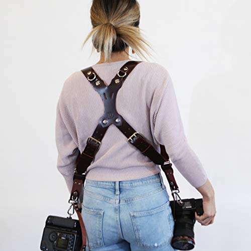 Rebel Dual Handmade Leather Camera Harness, Sling & Strap RL Handcrafts. DLSR, Mirrorless, Point & Shoot Made in The USA (X-Large, Burgundy) 3