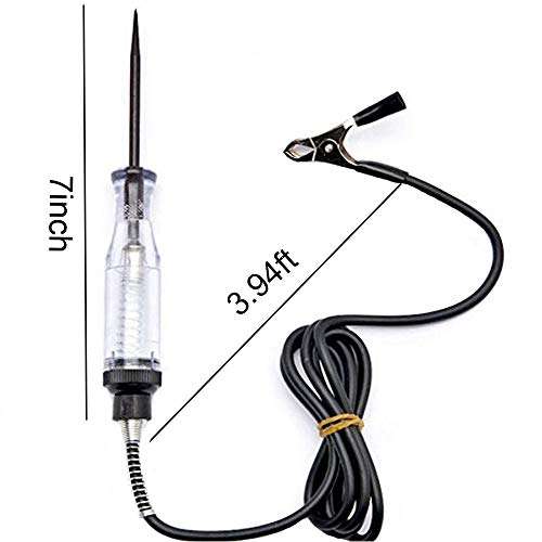 TuNan 2 Pcs 6-12-24V DC Car Circuit Tester Light, Professional Auto Voltage Continuity Test, Automotive Electrical Volt Test Light/Long Probe for Wire/Fuse/Socket and More - 2 Types 3