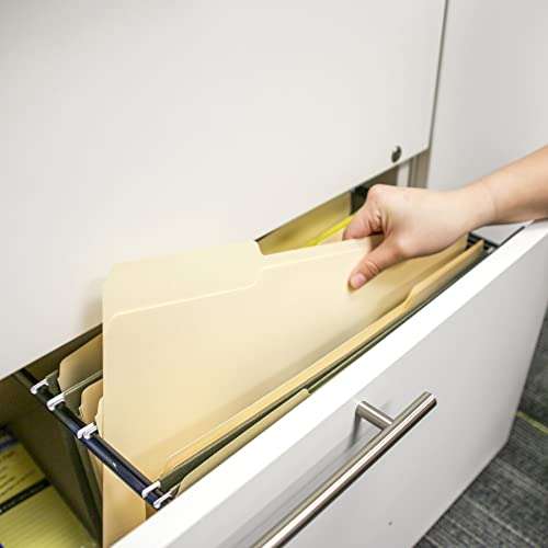 BAZIC Manila File Folder 1/3 Cut Letter Size, Left Right Center Tabs Positions, for Organizing Filing Document Storage, Total 12-Count 3