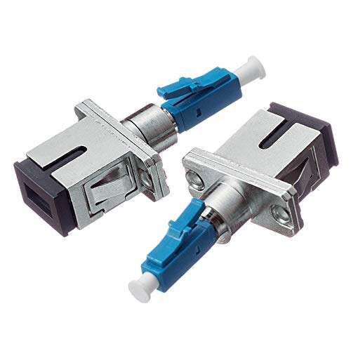 Mouobeet 2-Pack Single Mode 9/125um LC/UPC Male to SC/UPC Female Hybrid Optical Fiber Adapter Connector 4