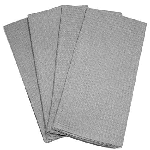 Amazon brand - Umi Classic Waffle Kitchen Dish Towels(15"x25",4-Pack, Grey) 1