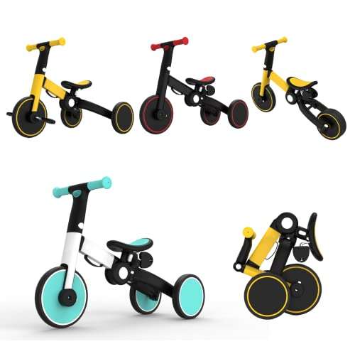 3 in 1 Toddler Bike Kids Tricycle Children Balance Bike Push Bicycle Pedal Trike Bike Removable Pedals Lightweight Portable Foldable No Assembly 2-4 Year Old - by M.A.D. for Everything 1