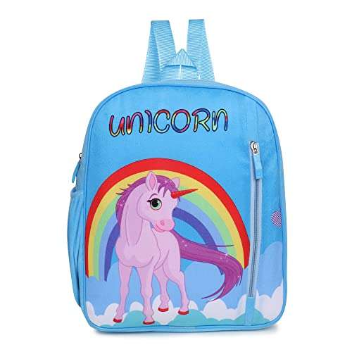 HOT SHOT Kids Bag 039, Unicorn Bag, Blue School Bag, 2To5 Years, Boy & Girl, 10 Liters Preschool & Nursery Waterproof Plush Bag 1