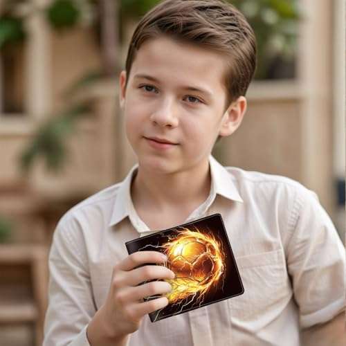 WEBJIASU Boys Wallet for Kids, Kids Wallets for Teen 9-12 8-12 12-14 with Card,Funny Soccer Leather Bifold Rfid Blocking,Black Purse for Men Boy Male Youth Guys Christmas Gifts Birthday Present 6