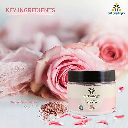 Tattvalogy Rose Clay Powder (200gm) | Clay For Glowing Skin | Kaolin Clay | Powder For Face | Clay Face Mask For Unisex | Parabens & Sulphate Free 6