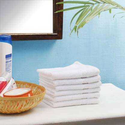 ELSTONE HOME Cotton 500 GSM Hand Towel Set (Pack of 6, White) 4