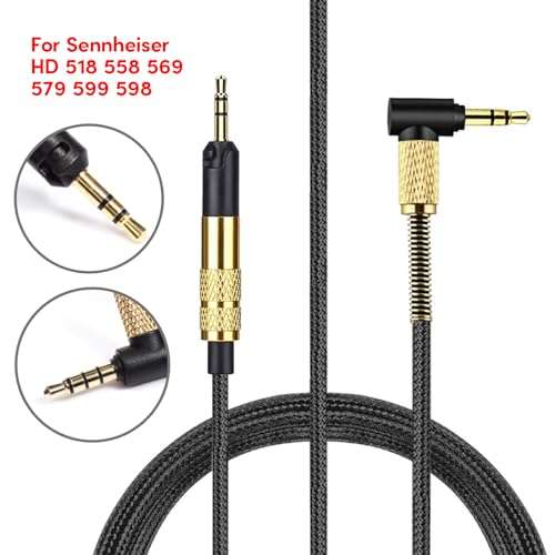 Quality 2.5mm to 3.5mm Earphone Cable for HD598/599/HD558/HD518 Wire Improved Sound Ranges and Extended Frequency Laptop 2