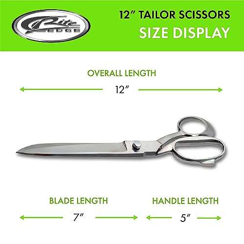 Szco Supplies 12" Professional Heavy-Duty Fabric Scissors For Tailoring With Mirror Finished Handle 3