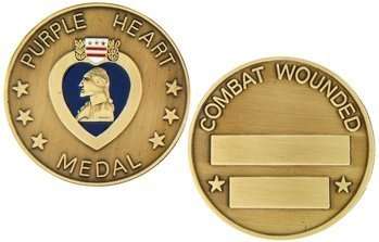 Purple Heart Medal, Combat Wounded Challenge Coin (HMC 22326)