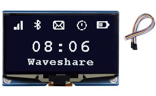 2.42inch OLED Display Module 128×64 Resolution, White Display Color Embedded SSD1309 Driver Chip, SPI / I2C Communication, Compatible with Raspberry Pi, forArduino, STM32, ESP32, Jetson Nano, etc.