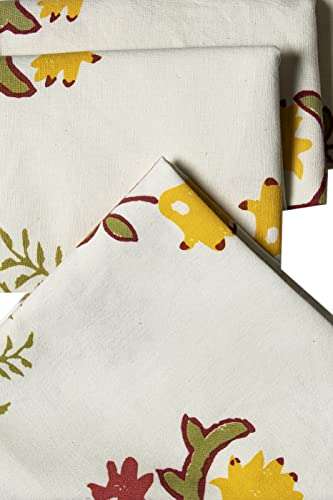 CONTRAST LIVING SmarekA Hand Block Printed Kitchen Towel/Dish Towel/Hand Towel Multi Color Set of 3 Pcs 2