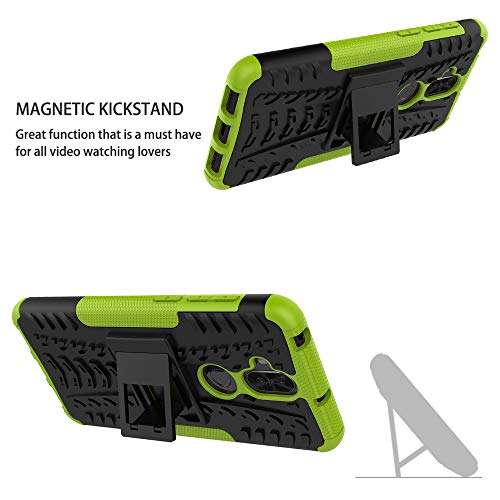 LiuShan ZenFone 5Q ZC600KL case, Shockproof Heavy Duty Combo Hybrid Rugged Dual Layer Grip Cover with Kickstand for ASUS ZenFone 5Q (ZC600KL) 6.0-inches Smartphone (with 4in1 Packaged),Green 3