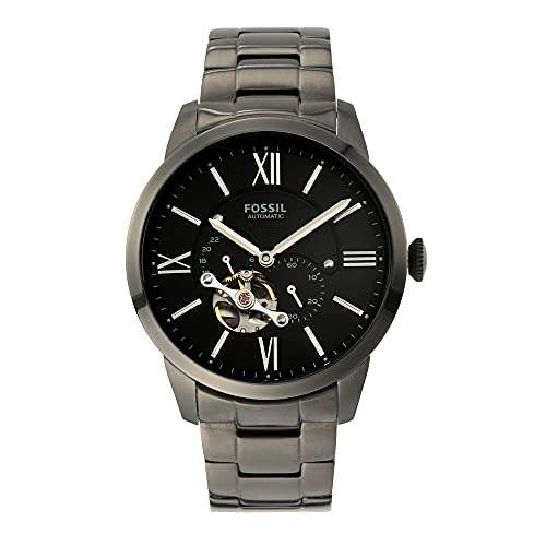 Fossil Townsman Auto Smoke Analog Men's Watch - ME3172 (Black Dial Grey Colored Strap)