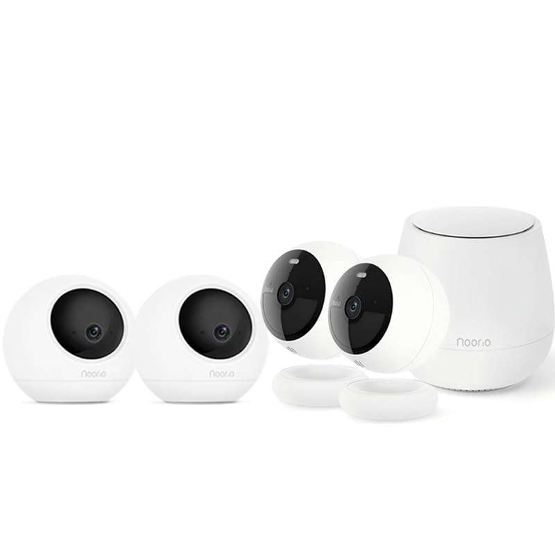 Noorio Home Security Camera System with Smart Hub×1，B210×2，T120×2