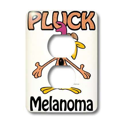 3dRose Lsp_114825_6 Chicken Pluck Melanoma (Black) Awareness Ribbon Cause Design 2 Plug Outlet Cover 2