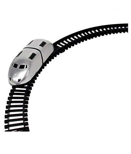 BIGFOLK Vintage Train with Big Track and Real Smoke Battery Operated with Flashlight Bullet Metro Train Toys Track Set for Kids Boys and Girls 3