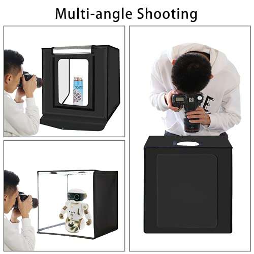 Photo Studio Light Box, Alucax 16 x 16 inches Portable Lightbox for Product Photography Light Tent Kit with 6 Color Backdrop Mini Tripod for Food Photography Kit 6