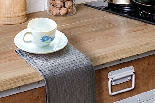 Amazon brand - Umi Classic Waffle Kitchen Dish Towels(15"x25",4-Pack, Grey) 5