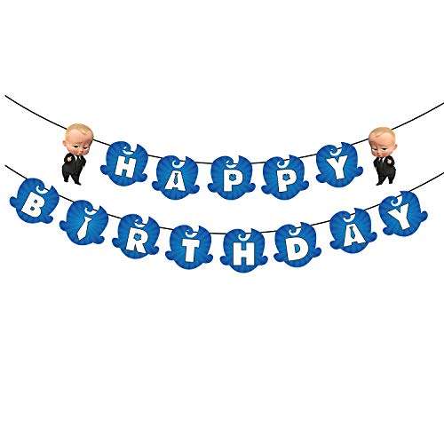 Party Propz Boss Baby Theme Happy Birthday Banner For Kids - Boss Baby Birthday Decorations Items 1
