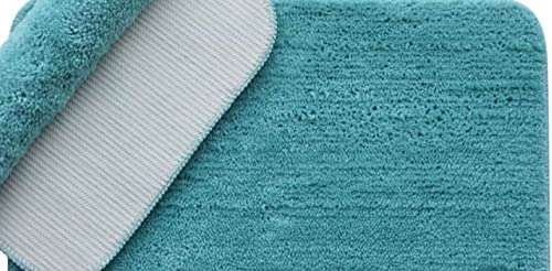Creative Creations Super Soft Microfiber Anti Skid Water Absorbing Door Mat/Bath Mat for Your Home and Room Bedroom Diningroom Hall (Sky Blue, 40x60 cm)-Pack of 2 2