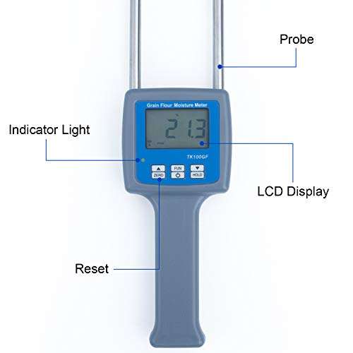 AMTAST Digital Flour Moisture Meter, Wheat Corn Soya Beans Coffee Maize Peas Flour Humidity Tester, 11 Kinds Grain Flours Moisture Meters 2