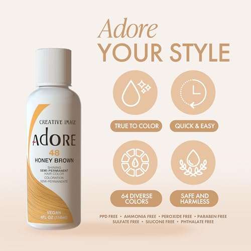 Adore Semi Permanent Hair Color - Vegan and Cruelty-Free Brown Hair Dye - 4 Fl Oz - 106 Mahogany (Pack of 1) 4