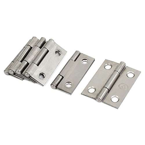 Aexit Cupboard Showcase Door Hardware & Locks Door Toolbox Iron Butt Hinge Silver Gray 1.5" Hinges Long 6pcs