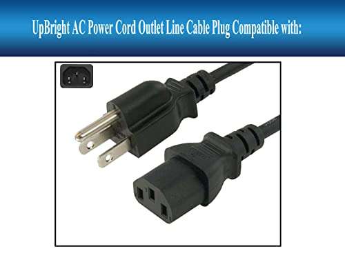 UpBright New AC in Power Cord Outlet Socket Cable Plug Lead Compatible with GLI Pro Eq-2100 EQ-2100B DJ Digital Dual Graphic Equalizer 2
