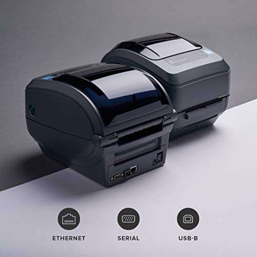 ZEBRA GX420t Thermal Transfer Desktop Printer Print Width of 4 in USB Serial and Ethernet Port Connectivity Includes Peeler GX42-102411-000 2