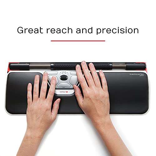 Contour Design RollerMouse Red Plus Wireless - Wireless Ergonomic Mouse for Laptop and Desktop Computer Use - Reach-Free Ambidextrous Computer Mouse - Mac & PC Compatible 4