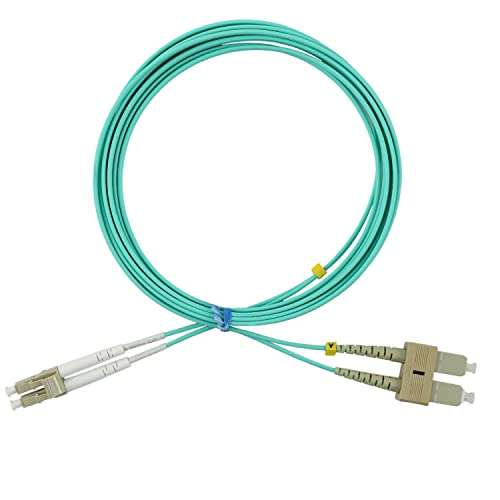 OpZonik 3M LC to SC Fiber Optic Patch Cable Multimode OM3 Duplex 50/125µm Optical Patch Cord 1G/10G/40G Fiber Optic Cable LC-SC 3 Meter (9.8ft)