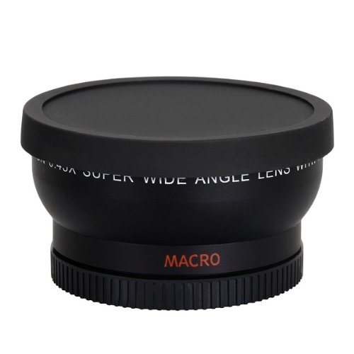 Cyruss 58mm 0.45X Wide Angle Anti-Reflective Coating Design Macro Lens for Canon Nikon Sony Black