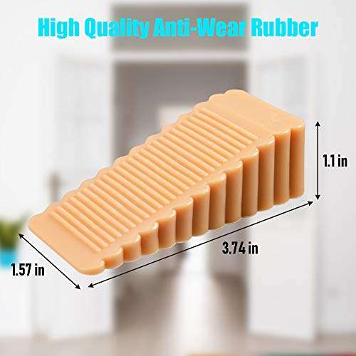 Door Stopper Set Rubber Door Stops Security Door Stops to Keeps The Door Open, Wedge Door Stop to Prevent Children from Being Trapped, Decorative Door Stopper Blocker for Hotel Home Office (5 Pack) 2