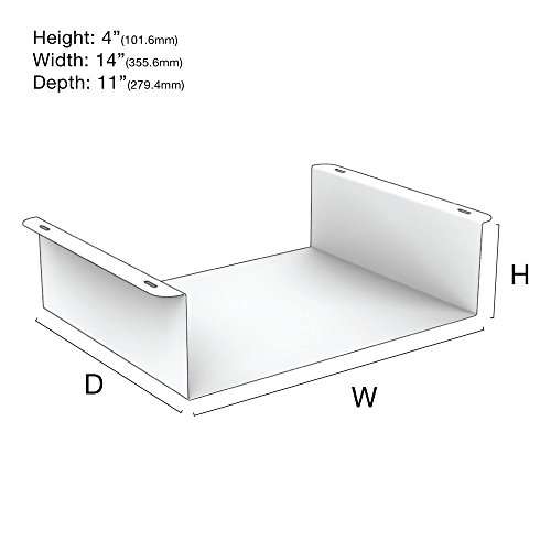 Oeveo Under Desk PC Mount UCM-444 — Made in USA, Heavy-Duty Electronics Support Bracket | Small Form Factor Computers, PC, CPU, Gaming Consoles | Black Powder Coated Steel — 14W x 4H x 11D (1 Pack) 2