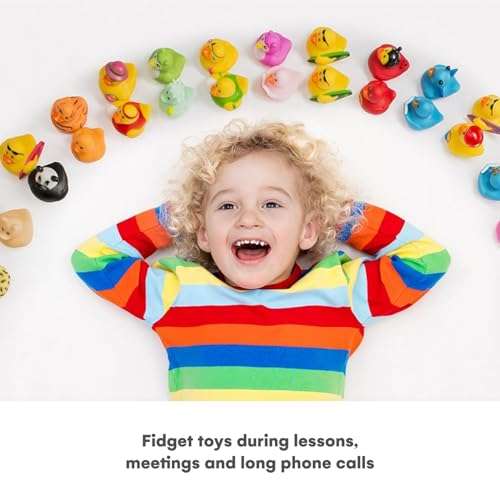 Kicko Rubber Ducks in Bulk - 50 Pack of Assorted 2 Inch Mini Rubber Duckies for Kids - Tiny Ducks for Sensory Play, Stressball, Stocking Stuffers, Classroom Prizes, Party Favors, Jeep Ducking 4