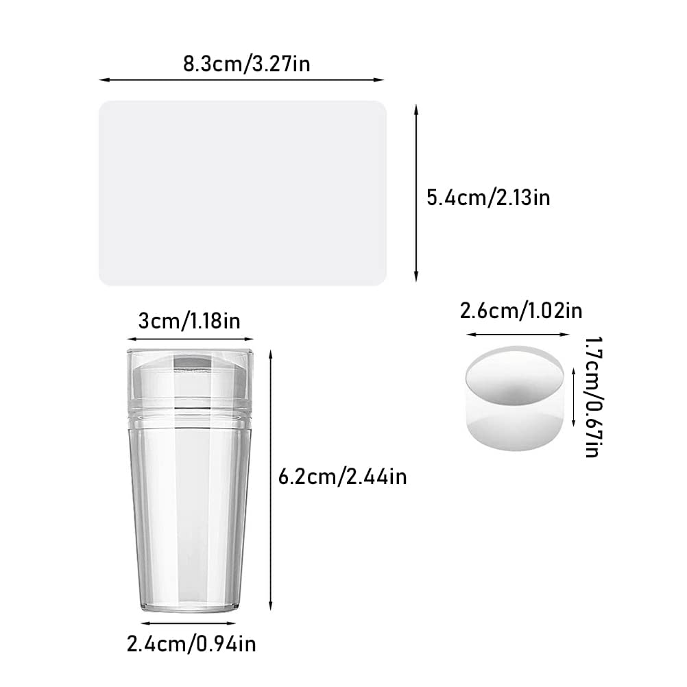 XAMILE Nail Art Stamper Clear Silicone Stamping Jelly with Scraper Transparent Visible Body, No Misplacement for DIY Nail Decor (Clear) 3
