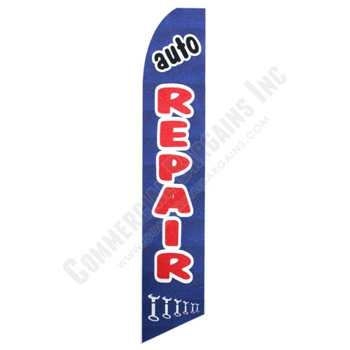 Auto Repair 15' FT Swooper Feather Flutter Flag Only Knit Polyester Banner Sign