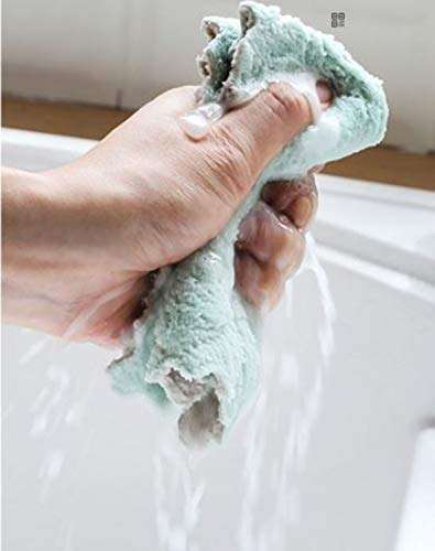 TBOP Kitchen Rag Cleaning Towel Hanging Kitchen Lint-Free Absorbent Towel Dishwashing Cloth(Multicolor_27.5 * 16cm)(Color May Vary)-Set of 4 pcs 4