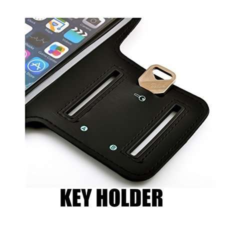 [2Pack] Water Resistant Cell Phone Armband:CaseHQ 5.2 Inch Case for iPhone X,8,7,6,6S,SE,5,5C,5S,and Galaxy S5, Google Pixel - Adjustable Reflective Running Workout Gym Band,Key Holder-Silver 5