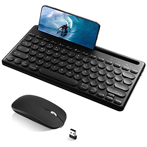 UrbanX Compact Rechargeable Wireless Multi-Device Bluetooth Keyboard and Mouse Combo with Bracket for Dell Alienware m15 R5 Laptop supports Windows, macOS, Android, PC, Mac, Laptop, Smartphone, Tablet