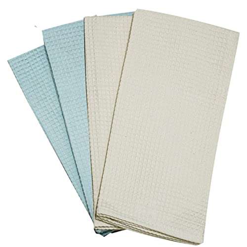 Amazon brand - Umi Classic Waffle Kitchen Dish Towels(15"x25",4-Pack, Light Blue&Cream) 1
