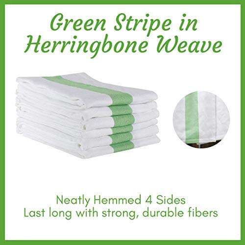 Amazon brand - Umi Herringbone Kitchen Dish Towels(16"x26",4-Pack, Green) 4